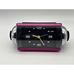 Seiko Clock RAIDEN Analog Alarm Clock, Loud Bell Sound,Pink,NQ709P
